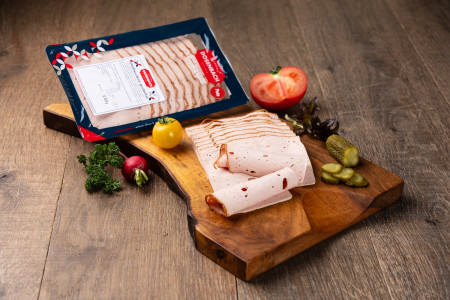Putenfleischkäse geschnitten
