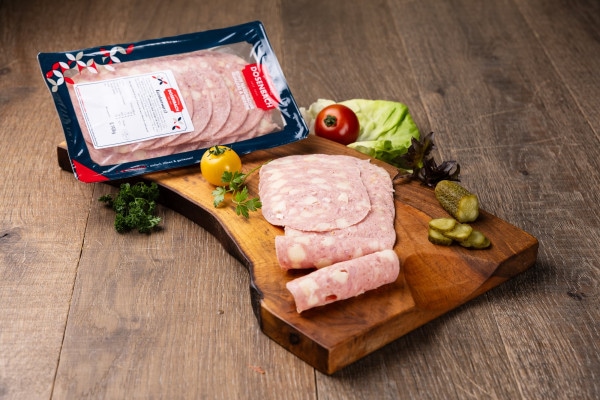 Käsebierwurst geschnitten